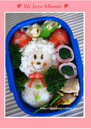 キャラ弁♪ミニーの雪だるま♪-レシピのメイン写真