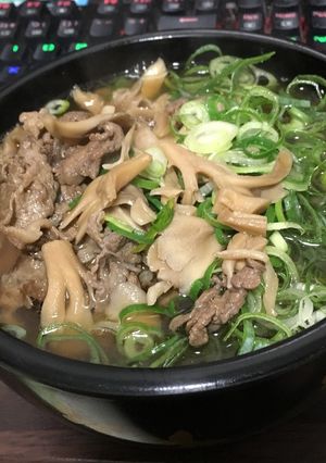 牛丼のタレがアクセント!簡単肉汁うどん-レシピのメイン写真