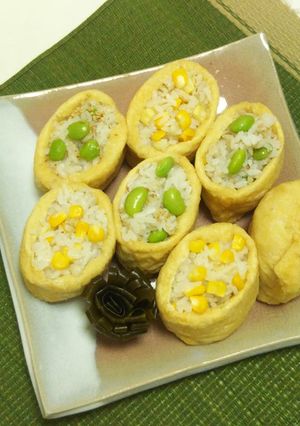 とうもろこしご飯で塩いなり お稲荷さん-レシピのメイン写真