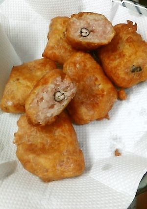 お赤飯のホットケーキ衣揚げ・うまいよ！-レシピのメイン写真