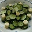 胡瓜のガーリック炒め白ワイン煮チーズ添え