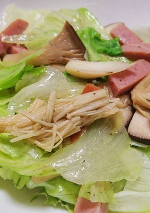 きのことレタスのホットサラダ-レシピのメイン写真