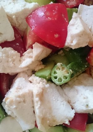 夏野菜の☆にんにく生姜醤油味噌和え豆腐-レシピのメイン写真