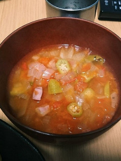 冷蔵庫が片付くトマトとオクラのスープ-レシピのメイン写真