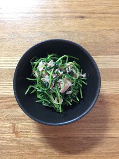 豆苗とツナのめんつゆ和え-レシピのメイン写真