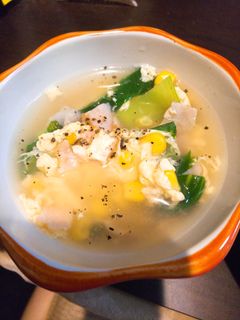 チンゲン菜とコーンの卵スープ-レシピのメイン写真