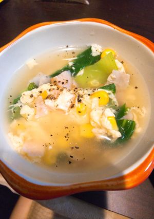 チンゲン菜とコーンの卵スープ-レシピのメイン写真