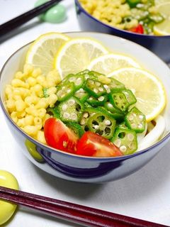 簡単!冷やしうどん☆オクラレモン-レシピのメイン写真