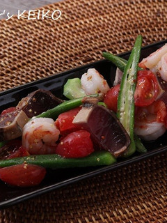 夏野菜と魚貝の彩サラダ-レシピのメイン写真