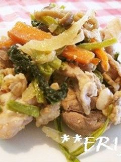 豚肉と小松菜の味噌炒め~♪♪-レシピのメイン写真