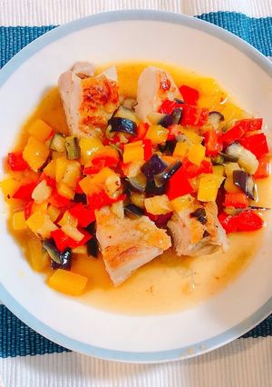 ❀夏野菜と鶏肉のオリーブオイル炒め❀-レシピのメイン写真