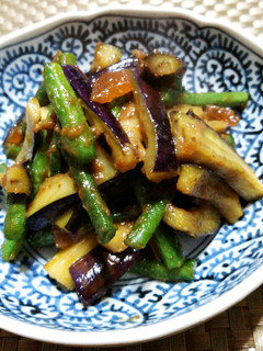 茄子といんげんのりんご味噌炒め-レシピのメイン写真