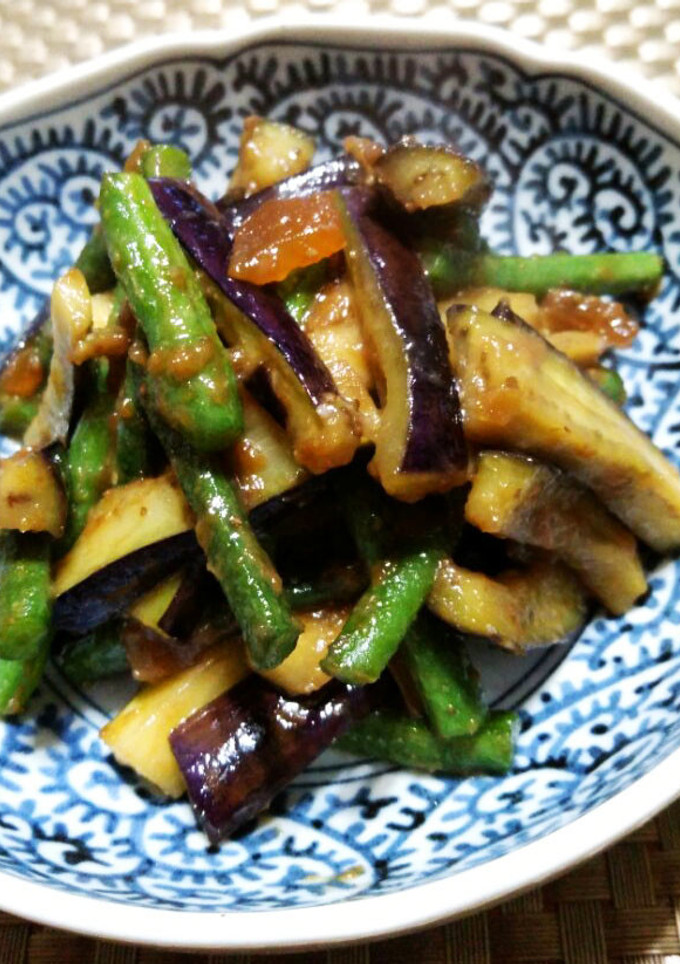 茄子といんげんのりんご味噌炒め-レシピのメイン写真