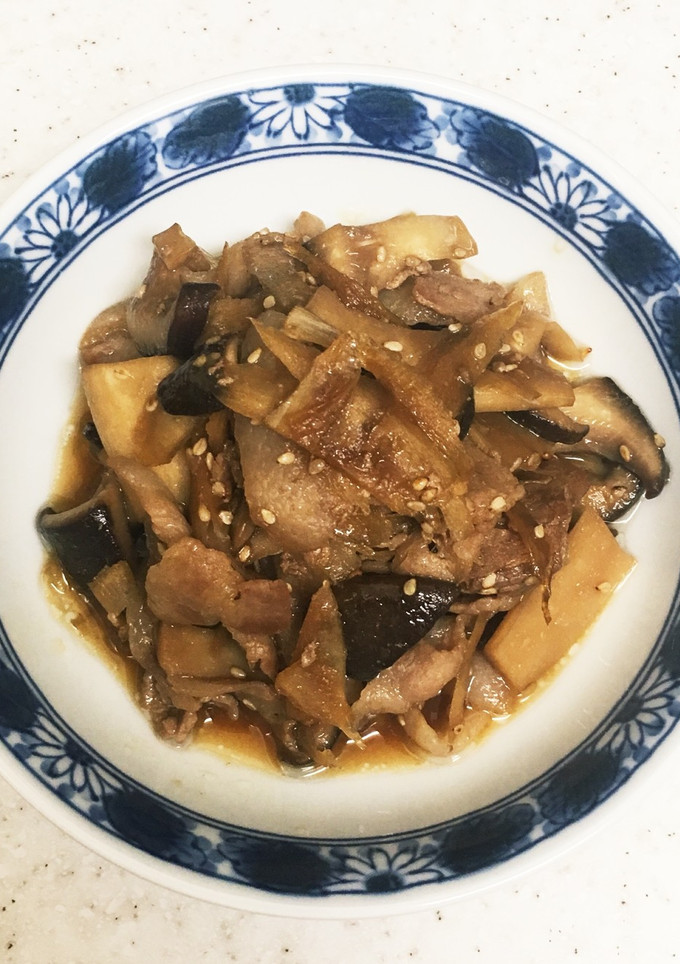 豚バラとエリンギごぼう炒め♪♪-レシピのメイン写真