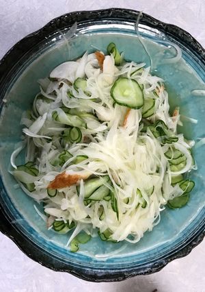 辛くない 玉ねぎ きゅうり 竹輪の酢の物-レシピのメイン写真