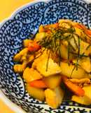鶏肉と大根のあまから照り焼き炒め