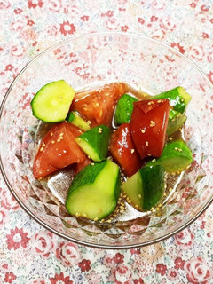 簡単 トマトとキュウリの中華あえ-レシピのメイン写真
