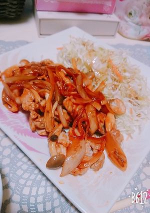 豚こまポークケチャップ-レシピのメイン写真
