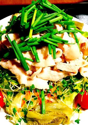 豚バラと焼き茄子の冷しゃぶサラダ-レシピのメイン写真
