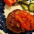 チーズハンバーグトマトソースかけ