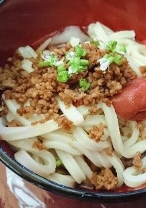 肉そぼろうどん。梅のせ！-レシピのメイン写真