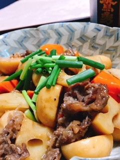 牛肉と根菜の炒め煮・黒酢風味-レシピのメイン写真