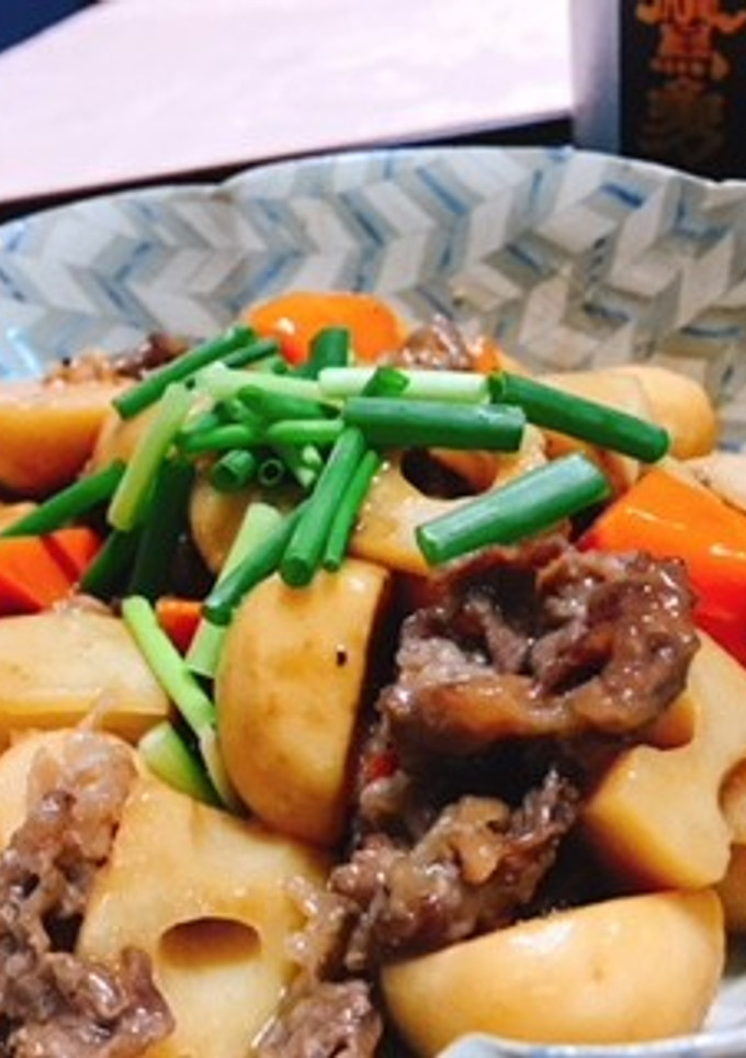 牛肉と根菜の炒め煮・黒酢風味-レシピのメイン写真
