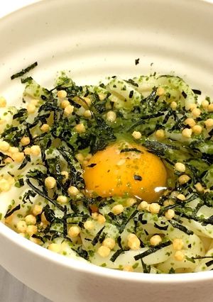 鍋不要！特急☆お茶漬け釜玉うどん-レシピのメイン写真