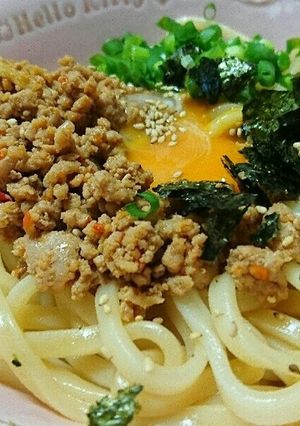台湾まぜそば風の台湾まぜうどん-レシピのメイン写真