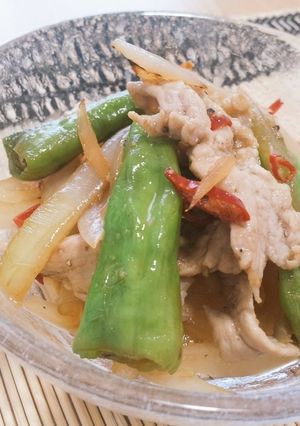 夏バテ解消さっぱり！豚とししとう甘酢炒め-レシピのメイン写真