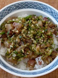 柚子胡椒風味、オクラ入りアジのたたき丼-レシピのメイン写真