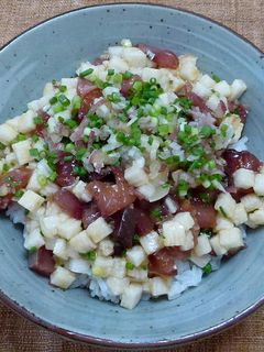 ハマチと長芋の角切り丼-レシピのメイン写真