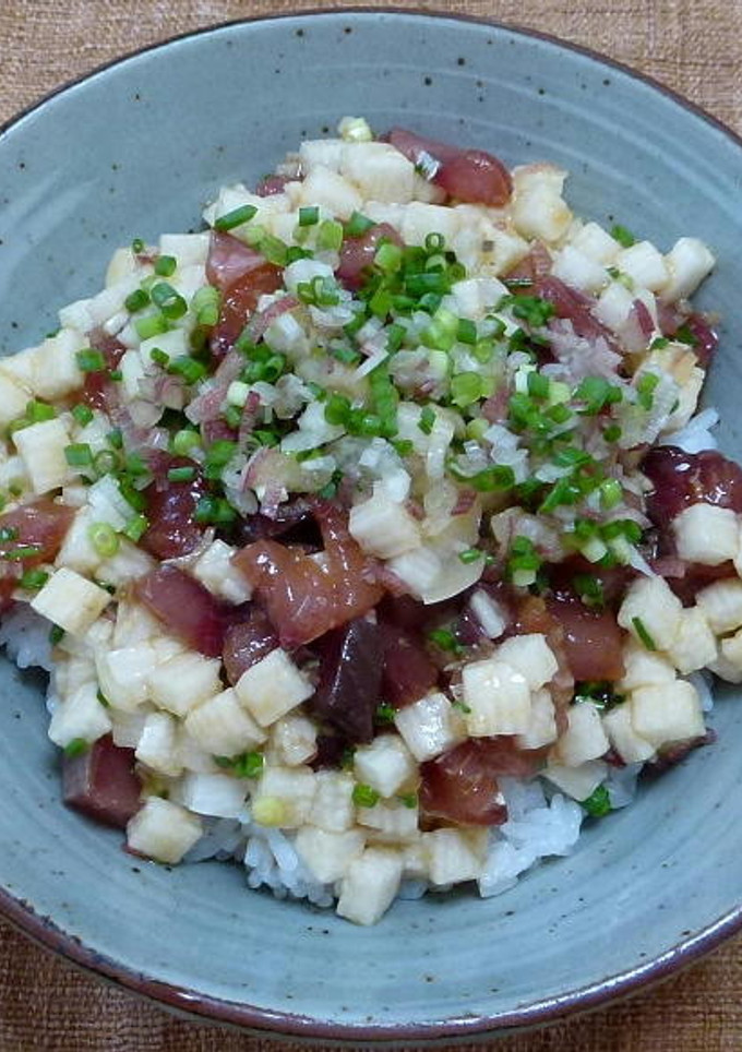 ハマチと長芋の角切り丼-レシピのメイン写真