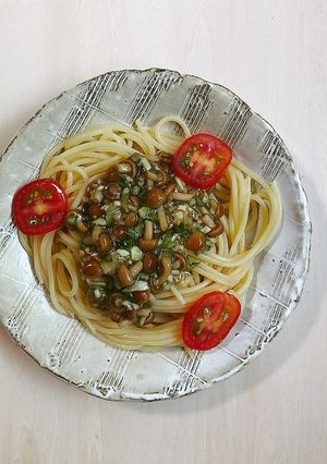 なめこメインの山形のだしパスタ-レシピのメイン写真
