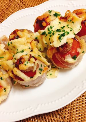 簡単！チーズトロ〜♡トマトの豚バラまき-レシピのメイン写真