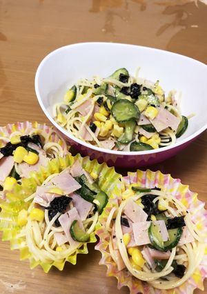 お弁当☆サラスパサラダ梅マヨ和え☆-レシピのメイン写真