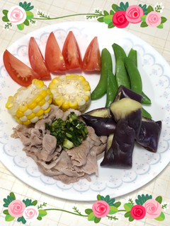 夏の冷しゃぶ〜(o˘◡˘o)♡-レシピのメイン写真