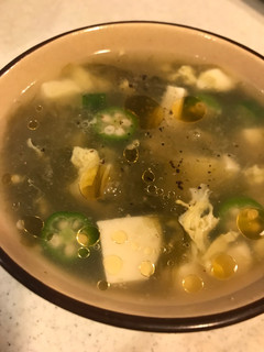 オクラ アオサ 豆腐 卵の中華スープ-レシピのメイン写真