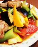 簡単♪疲労回復☆ヒレ肉と夏野菜の甘酢炒め