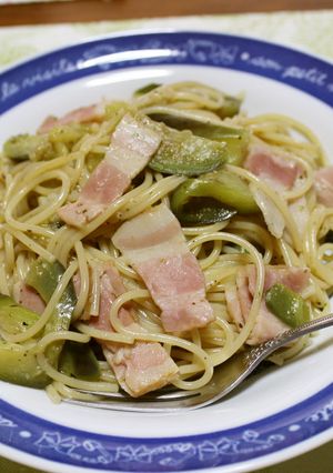 ワンポット☆ナスとベーコンのパスタ-レシピのメイン写真