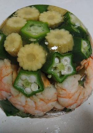 ひんやり♪海老と野菜の白だしドーム-レシピのメイン写真