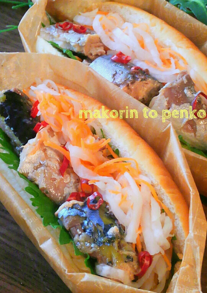 簡単！鯖缶で＊ベトナムバインミー風サンド-レシピのメイン写真
