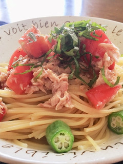 ツナと塩麹トマトの冷製パスタ-レシピのメイン写真