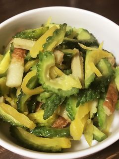 ゴーヤとちくわの沢庵炒め-レシピのメイン写真