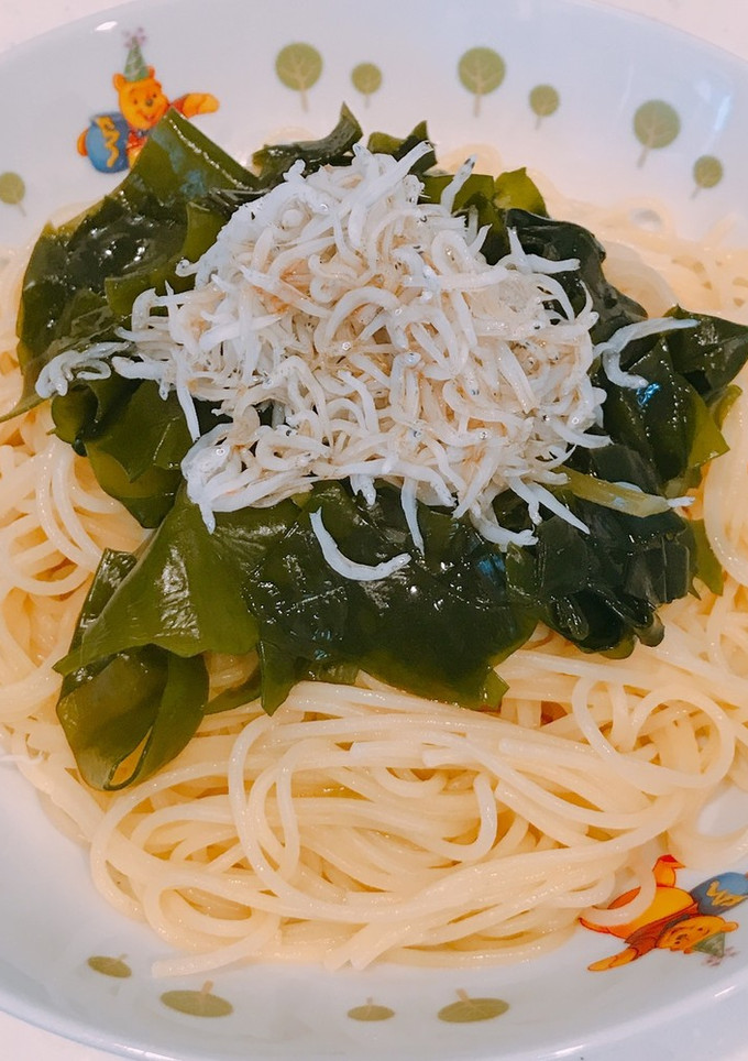 超簡単、生ワカメとしらすの和風パスタ！-レシピのメイン写真