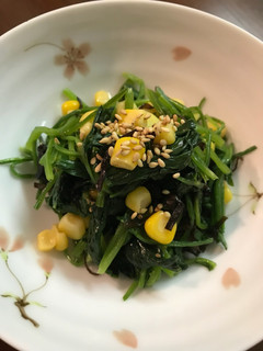 簡単!ほうれん草&コーンの塩昆布和え-レシピのメイン写真