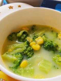 市販のコーンスープDE野菜たっぷりスープ-レシピのメイン写真