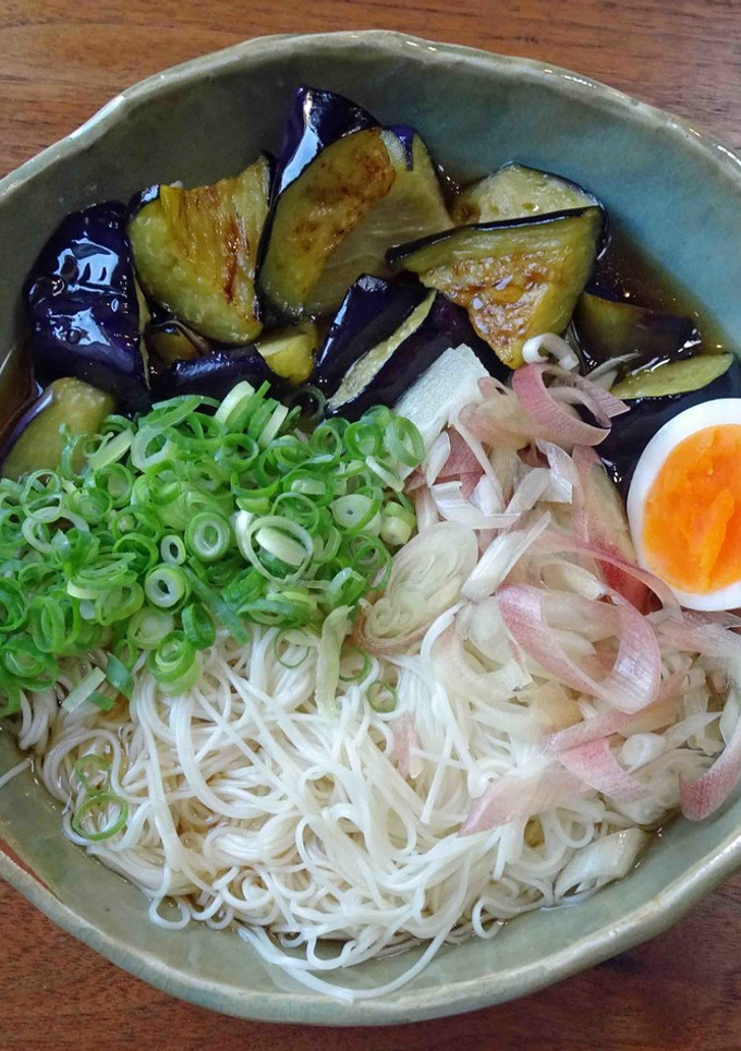 茄子の揚げ浸しそうめん-レシピのメイン写真