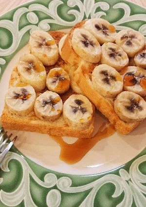 お手軽カフェランチ☆黒蜜バナナトースト-レシピのメイン写真