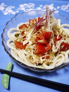 簡単!冷しうどん☆ツナとまとキャベツ-レシピのメイン写真